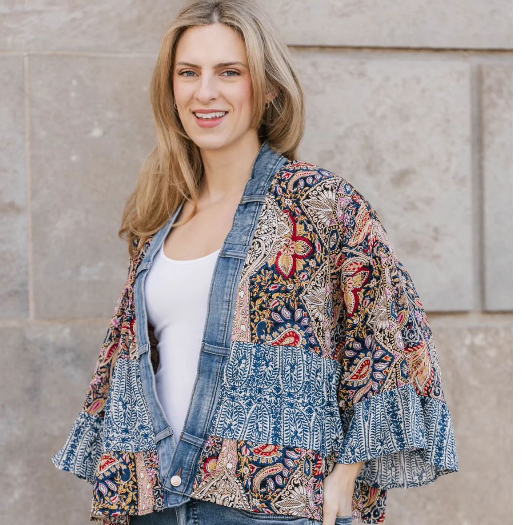 S.PASSERO Tiffany Cardigan -Blue Paisley Mix