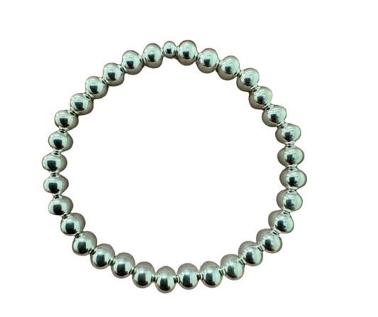 6mm Classic Ball Bead Bracelet Sterling - Waterproof