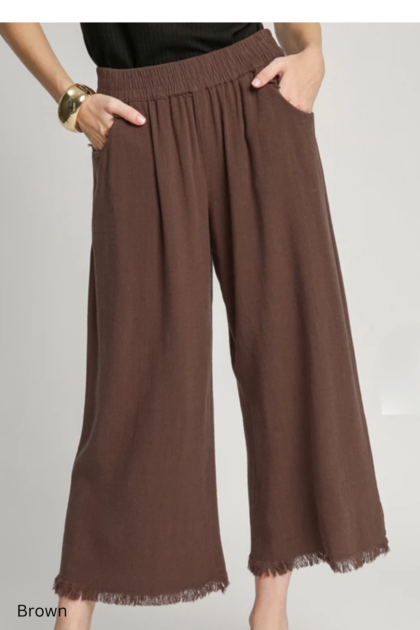 Linen Wide Leg Pants -Oatmeal