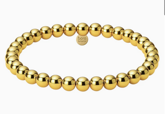 6mm Classic Ball Bead Bracelet 14K Gold- Waterproof